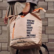 Ally Capellino Guerrilla Girls tan rucksack
