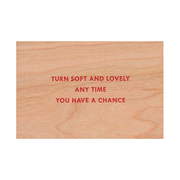 Jenny Holzer Soft and Lovely wooden postcard, available at Tate Shop.
