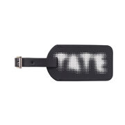 Tate navy leather luggage tag