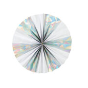 Giant iridescent paper pinwheel decorations