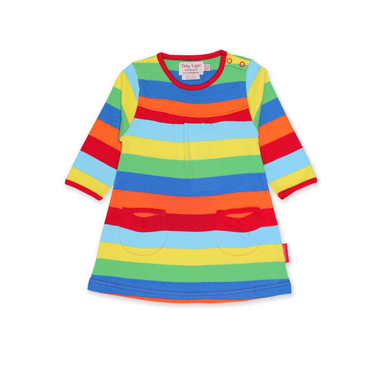 Multi-stripe toddler dress