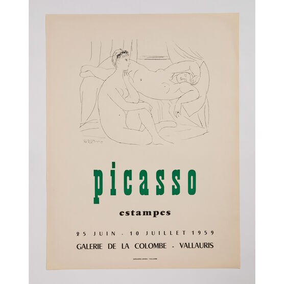 picasso Estampes Galerie de la Colombe 1959 rare vintage poster