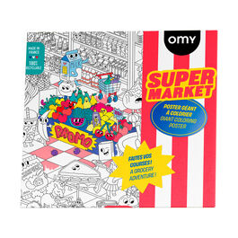 Supermarket giant colouring poster