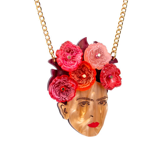 Tatty Devine Frida Kahlo portrait necklace
