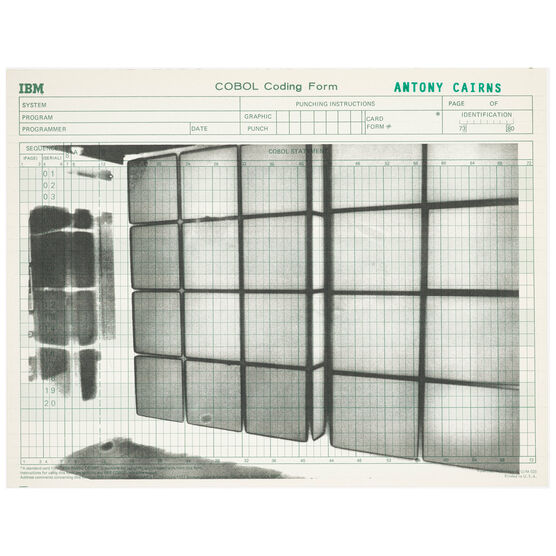 Antony Cairns, TYO3_017, 2019 Screen print edition, 2020 (Green Coding Form)