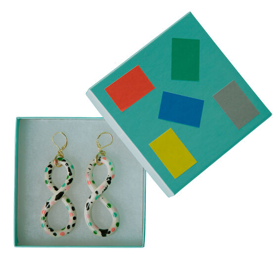 Ceramic twist Peony earrings