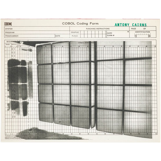 Antony Cairns, TYO3_017, 2019 Screen print edition, 2020 (Black Coding Form)