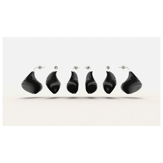 Black Helix 3D printed earrings