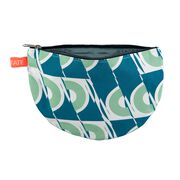 Laura Spring green and blue circle pouch