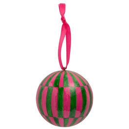Handpainted green & pink bauble
