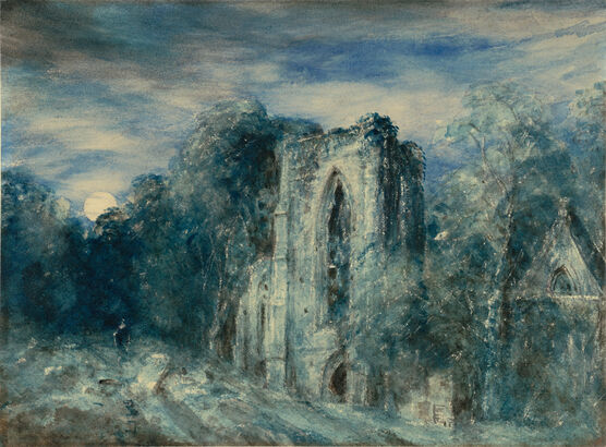 John Constable: Netley Abbey by Moonlight