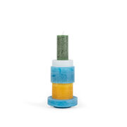 Yellow and blue candle stack