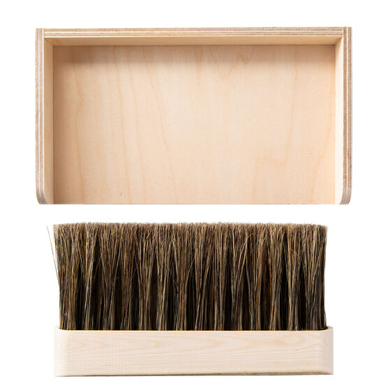 Natural wood table brush and pan