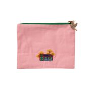 Frida Kahlo icons embroidered zip pouch