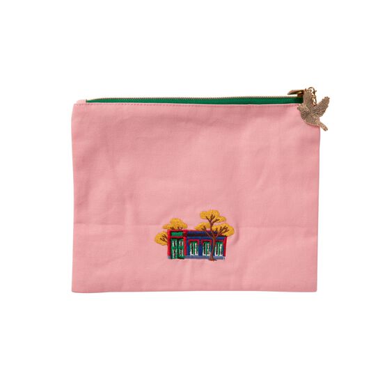 Frida Kahlo icons embroidered zip pouch
