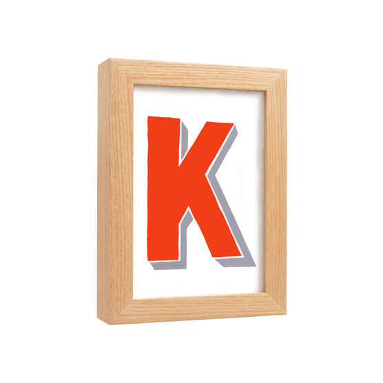 Bob and Roberta Smith Bobs Alphabet framed A6 print: K