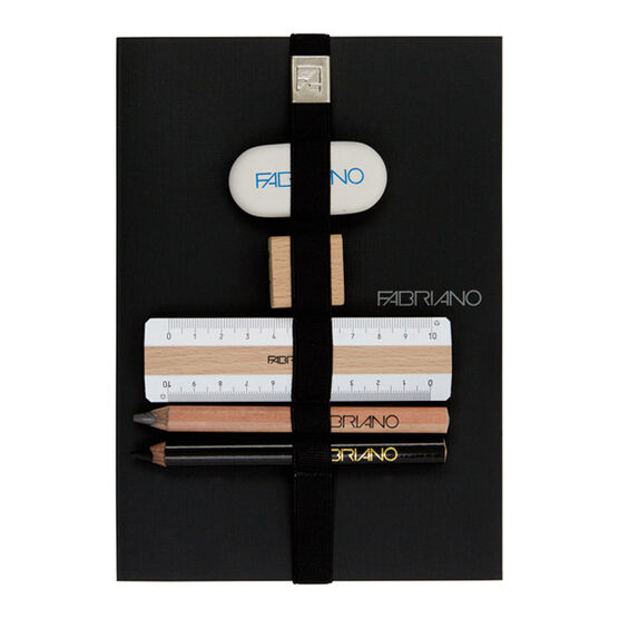 Black notebook and stationery set