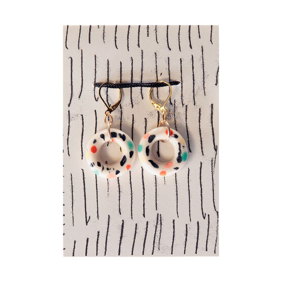 Ceramic Gelateria doughnut hoop earrings