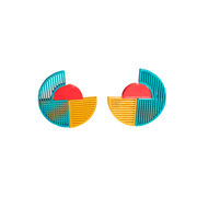 Turquoise semi circle Sunset earrings