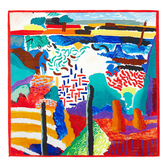 Hockney Canyon Painting scarf