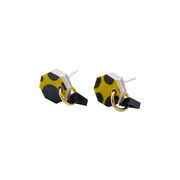 Poptagon yellow and black earrings