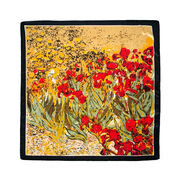Black floral silk blend scarf