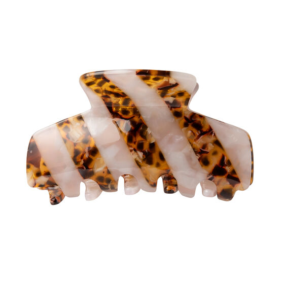Tortoiseshell and beige striped hair claw