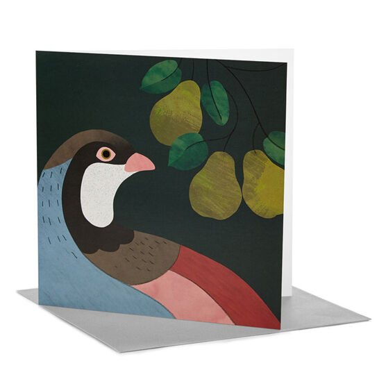 Rachel Hill: Partridge in a Pear Tree Christmas card (pack of 6)