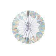 Giant iridescent paper pinwheel decorations