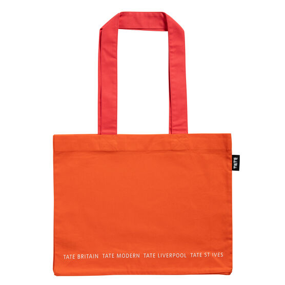 Orange Tate logo tote bag
