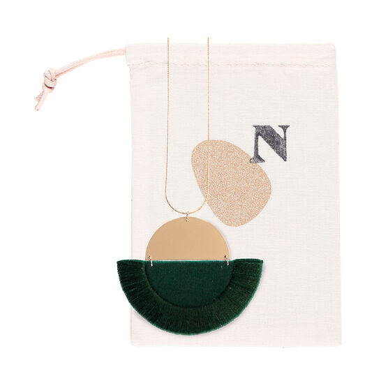 Luna forest green necklace