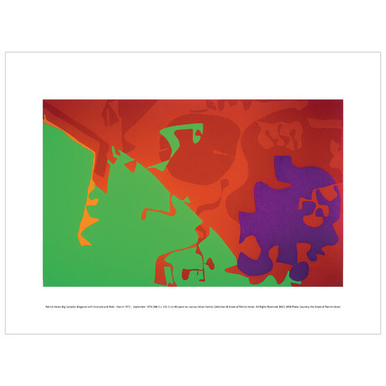 Patrick Heron: Big Complex Diagonal with Emerald and Reds : March 1972-September 1974 exhibition print