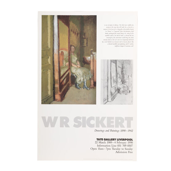 WR Sickert: Drawings and Paintings 1890 - 1942 original exhibition poster
