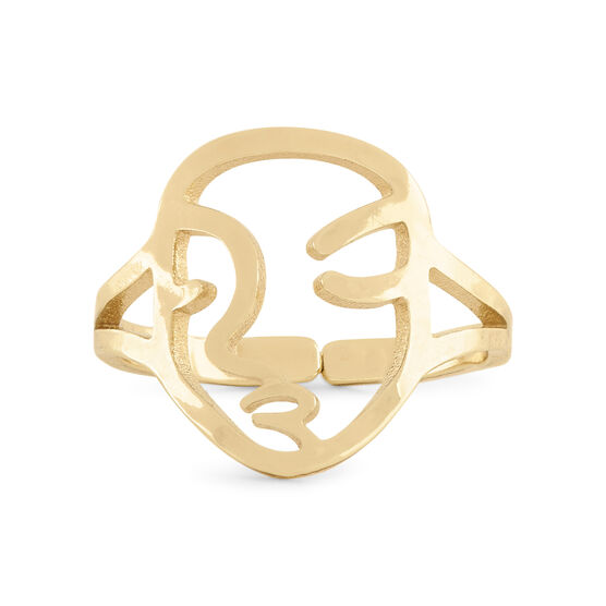 Gold face ring