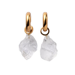 Clear quartz hoop earrings