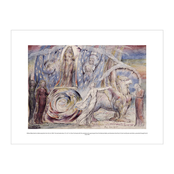 William Blake Beatrice Addressing Dante exhibition print