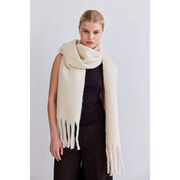 Beige wide scarf