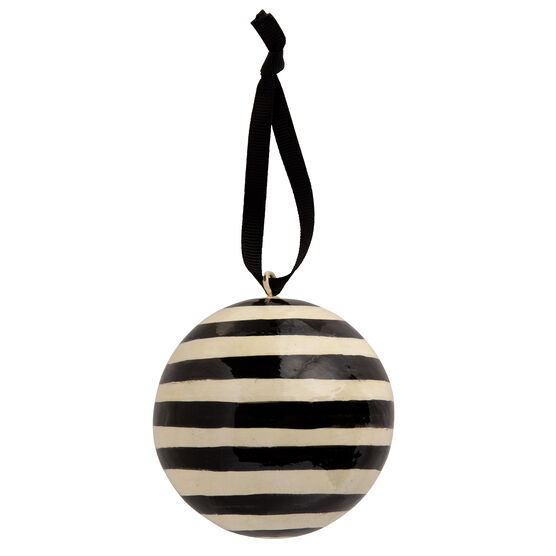 Handpainted black & white bauble