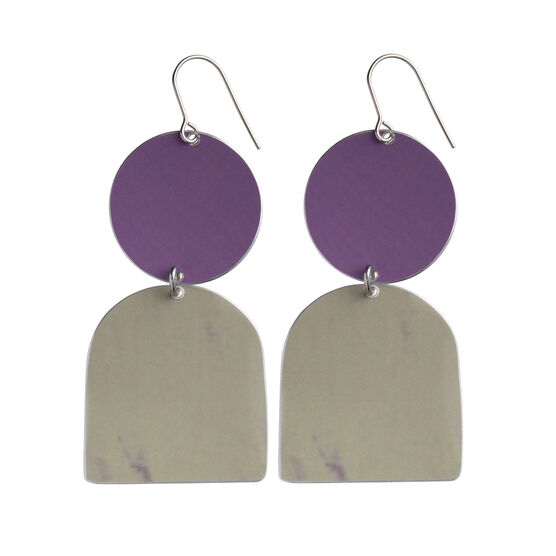 Sage & purple Arch drop earrings