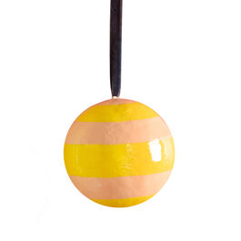 Yellow & peach horizontal striped bauble