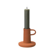 Terracotta candle holder with handle