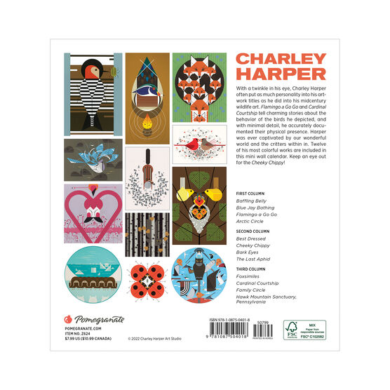 Charley Harper 2023 Calendar Printable Word Searches
