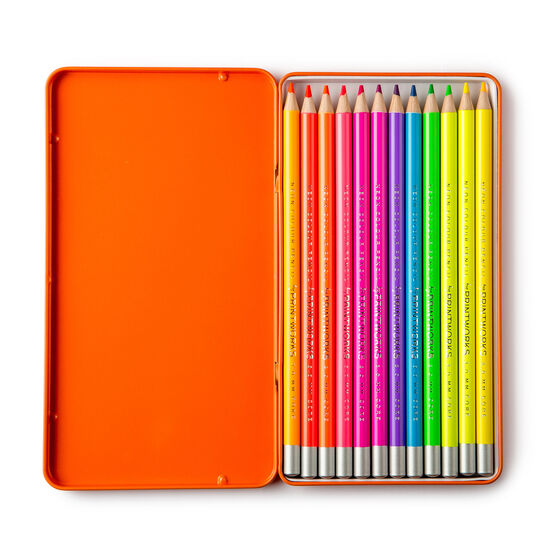 Neon colouring pencil set