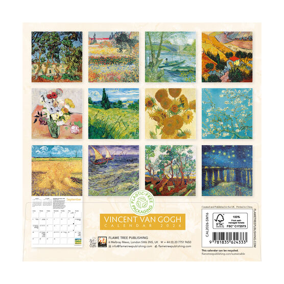 Vincent van Gogh 2026 mini wall calendar