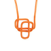 Orange mesh geometric long necklace