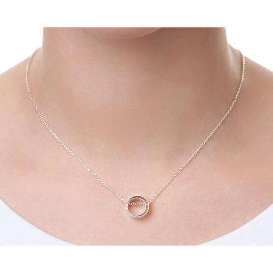 Silver Circle in Circle necklace