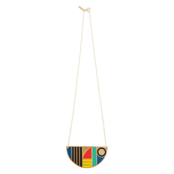 Tom Pigeon semi-circle enamel necklace