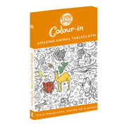 Animals giant paper tablecloth colouring sheet