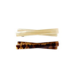 Pearl and tortoise barrette hair clips