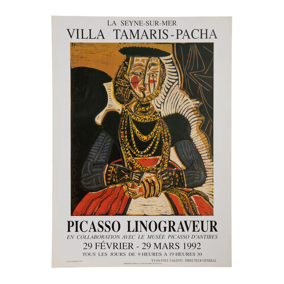 Picasso Linograveur 1992 rare vintage poster